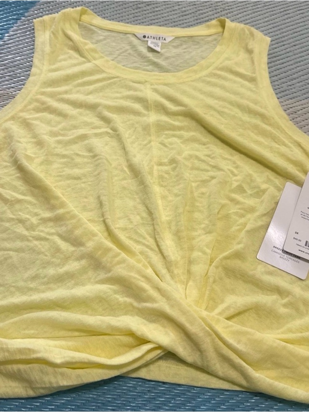 Athleta Pale Yellow Twist-Front Tank
